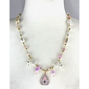 Ouija Board Planchette Necklace Handmade Beaded Celestial Jewelry Witchy Goth